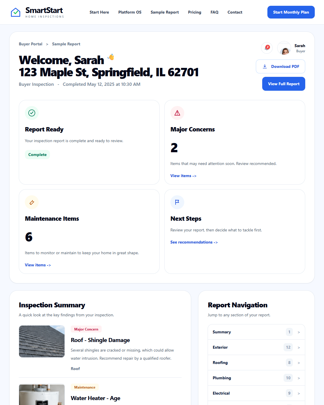 SmartStart buyer portal screenshot preview.